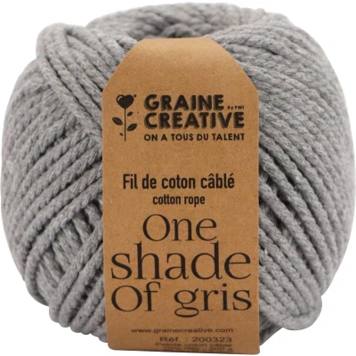 Afbeelding van Graine Créative Macramé Touw, Ft 2,5 Mm X 80 M, Lichtgrijs Touw
