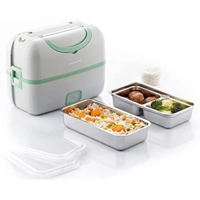 Afbeelding van 3 in 1 elektrische steamer lunchtrommel met recepten Beneam InnovaGoods