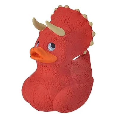 Afbeelding van Wild Republic Badeend Dino Triceratops Junior 10 Cm Rood