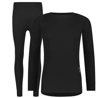 Afbeelding van Poederbaas Thermoset Heren Pro Thermoshirt + Thermolegging Zwart Maat XXL