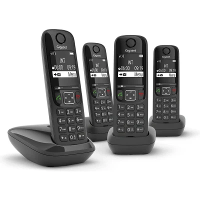 Afbeelding van Gigaset AS690R quattro Draadloze huistelefoon 4 stuks Zwart
