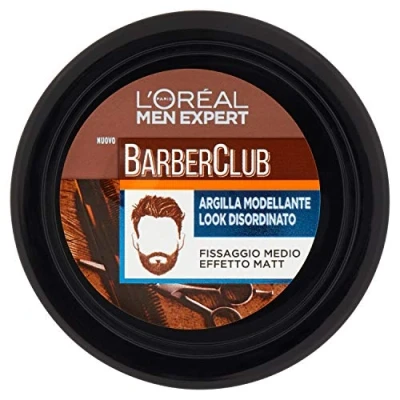 Afbeelding van L&#039;Oréal Paris Men Expert Barber Club modelleercrème met mat en hervormbaar effect voor een rommelige look kort, medium lang haar, 75 ml