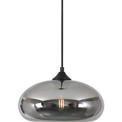 Afbeelding van Artdelight Hanglamp Paradise Zwart &amp; Smoke Glas 28cm