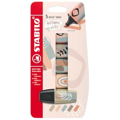 Afbeelding van STABILO BOSS MINI Naturevibes Markeerstiften, 5 stuks, verschillende kleuren