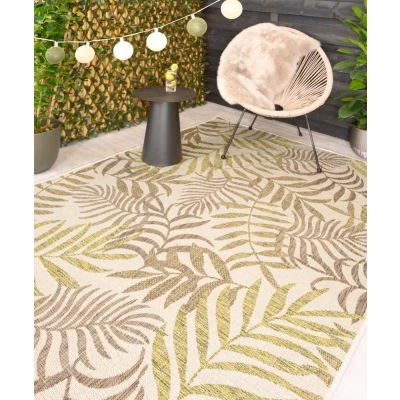 Afbeelding van Buitenkleed Palmbladeren Coastal Breeze Beige/groen 280x370 Cm