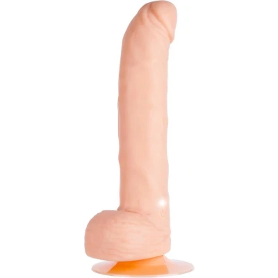 Afbeelding van NMC ‘One Touch’ Siliconen Vibrator in Natuurlijk Penis Uitvoering met Zuignap en Mollige Eikel 22 cm beigeig