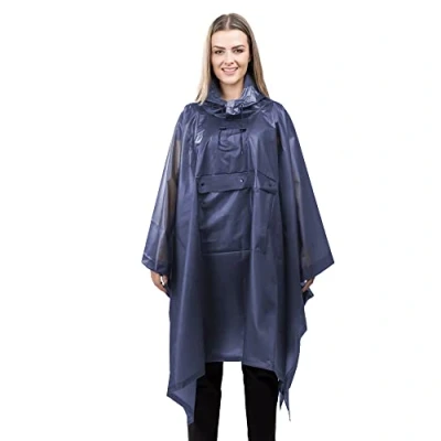 Afbeelding van Navaris waterdichte regenponcho met draagtas Uniseks regenjas Regencape voor mannen en vrouwen Blauw