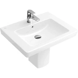 Afbeelding van Villeroy &amp; Boch Subway 2.0 wastafel wit (55 x 44 cm) 1 kraangat, met
