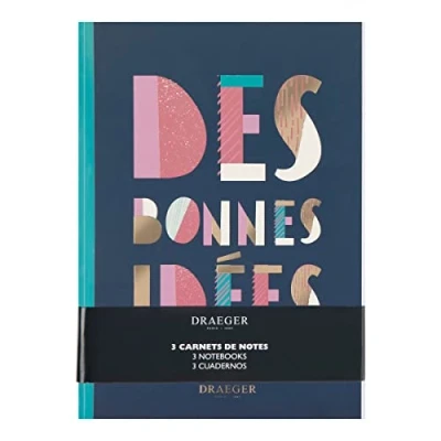 Afbeelding van DRAEGER PARIS 1886 Set van 3 gelinieerde A5 notitieboeken goede ideeën