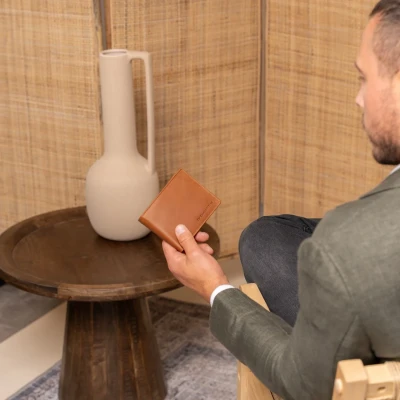 Afbeelding van The Chesterfield Brand Leren Portemonnee Cognac Walid
