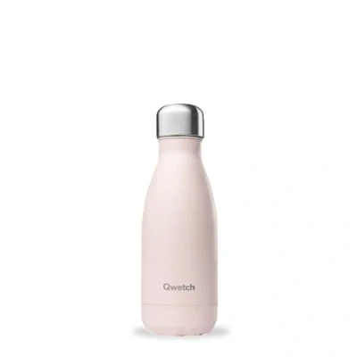Image de QWETCH Bouteille Isotherme Pastel Rose 260ml Gourde Nomade INOX 24h Froid et 12h Chaud Etanche, sans BPA &amp; Réutilisable pour Sport, Voyage, Bureau