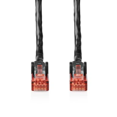 Afbeelding van Nedis CAT6 Netwerkkabel RJ45 Male U/UTP 30.0 m Buitenshuis Rond PE Zwart Label