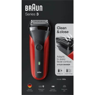 Afbeelding van Braun Series 3 300s Elektrisch Scheerapparaat Mannen Rood