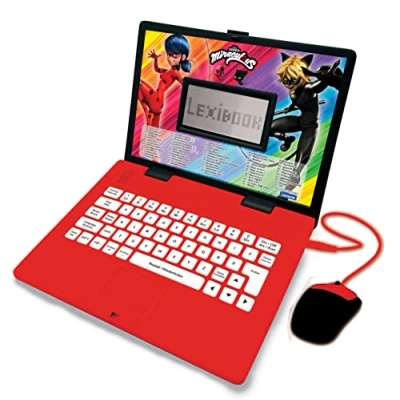 Afbeelding van Lexibook JC598MIi3 Miraculous met Ladybug tweetalige leercomputer voor educatieve doeleinden Engels en Duits 124 wiskundige activiteiten logica muziek klok games speelgoed meisje