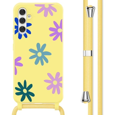 Afbeelding van imoshion hoesje Geschikt voor Samsung Galaxy A54 (5G) met koord Siliconen design Meerkleurig / Yellow Flower Distance