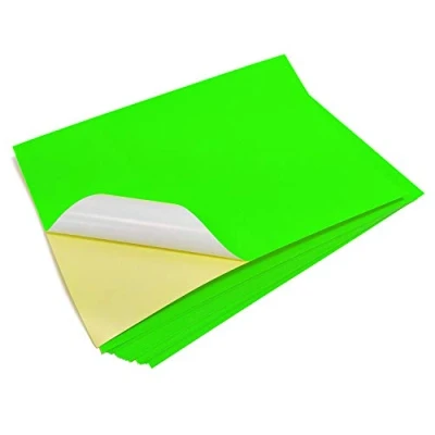 Afbeelding van Evergreen Goods™ 10 vellen A4 neongroene zelfklevende etiketten, laserbedrukbaar, geschikt voor Cricut en Silhouette koekjessnijders, ideaal markers het maken van