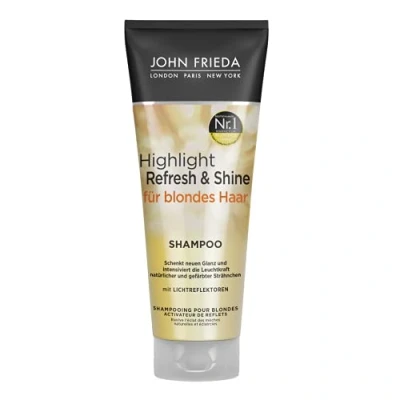 Afbeelding van John Frieda Highlight Refresh &amp; Shine Shampoo Inhoud: 250 ml Nieuwe glans en intense helderheid voor blond haar strengen