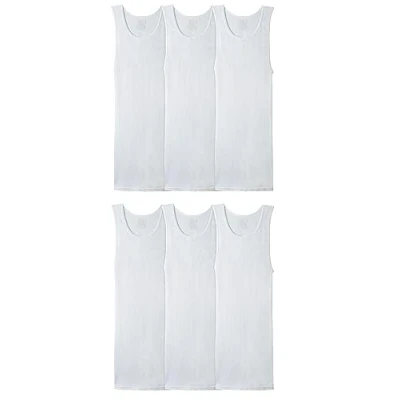 Afbeelding van Fruit of the Loom A shirt Herenondergoed (6 stuks), Set van 6 wit