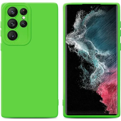 Afbeelding van Cadorabo Hoesje geschikt voor Samsung Galaxy S22 ULTRA in Fluid GROEN Beschermhoes gemaakt van flexibel TPU silicone Cover Case