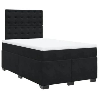 Afbeelding van vidaXL Boxspring met matras fluweel zwart 120x190 cm