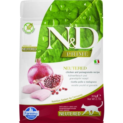 Afbeelding van N&amp;D Prime voeding voor de gecastreerde kat Kip 300 gr.