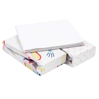 Afbeelding van Hoeslaken voor bijzetbed 90x55 cm, 3 stuks 100% certief. Katoen 2 hoeslakens + 1 matrasbeschermer waterdicht babybedje Fabimax Babybay 50x90 / 60x90 40x90 45x90