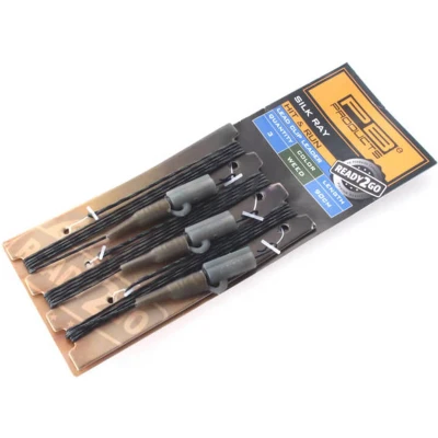 Afbeelding van PB Products Ready2Go Silk Ray Hit &amp; Run Leadclip Leader Gravel 90cm (3 stuks) Leaders
