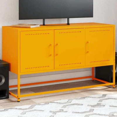Afbeelding van Tv meubel 100,5x39x60,5 cm staal mosterdgeel
