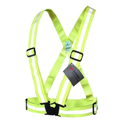 Afbeelding van Salzmann 3M Reflecterend vest kruisbanden met verstelbare hoge zichtbaarheidsriemen voor hardlopen, fietsen en wandelen gemaakt van Scotchlite