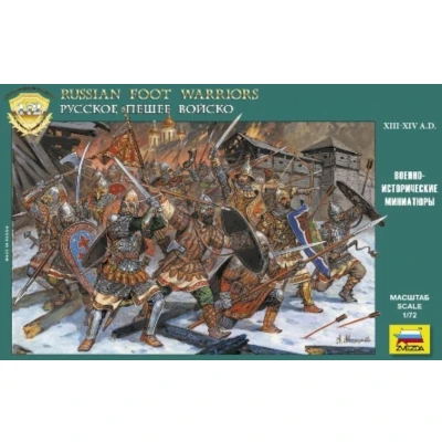 Afbeelding van 1:72 Zvezda 8062 Russian Foot Warriors XIII XIV centuries AD Plastic Modelbouwpakket