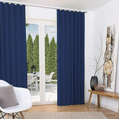 Afbeelding van Beautissu Set van 2 Gordijnen Isolerend Plooiband Thermisch Kant en Klaar Verduisterend 140x245cm Blauw