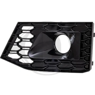 Afbeelding van DIEDERICHS 1046149 Bumper Grill Links voor voertuigen met afstandregeltempomaat, sportset zwart gelakt AUDI: A4 B9 Avant