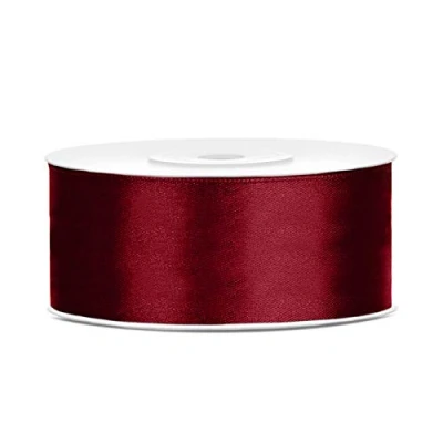 Afbeelding van Jaow Satijnen lint van polyester, strik en geschenkverpakking 6/12/25/38/50/100 mm x 25 m (maat kleur bordeaux)
