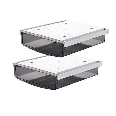 Afbeelding van TUKA i AKUT TKD8607 2 x 1,7 l laden onder het bureau, 21 18 5,4 cm, zelfklevend, verborgen ladenbox, organizer voor kantoor/meubel/bibliotheek/keukenkast, stuks, zwart
