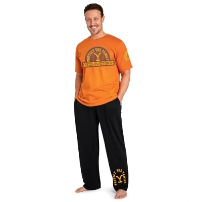 Afbeelding van Yellowstone Pyjamasets voor heren, nachtkleding van katoen, Oranje/Zwart