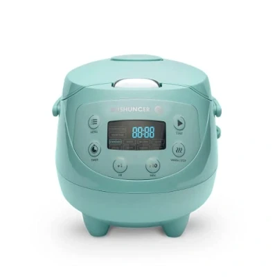 Afbeelding van Reishunger Digitale Mini Rijstkoker in Mint Multicooker met 8 programma&#039;s, stoominzet, premium binnenpan, timer en warmhoudfunctie Rijst voor maximaal 3 personen