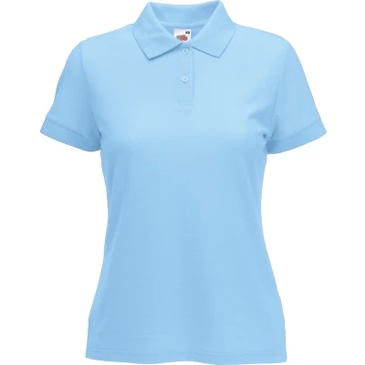 Afbeelding van Fruit Of The Loom Dames Fit 65/35 Poloshirt Korte Mouwen (Hemel Blauw) Maat M
