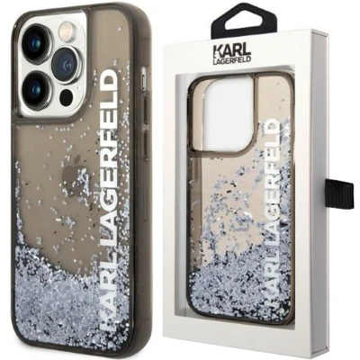 Afbeelding van Karl Lagerfeld KLHCP14LLCKVK iPhone 14 Pro 6.1 zwart/zwart hardcase Liquid Glitter Elong