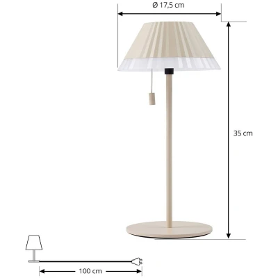 Afbeelding van Lindby Terraslampen CCT 1licht Aluminium, metaal, kunststof H: 35 cm beige, wit Inclusief lichtbron