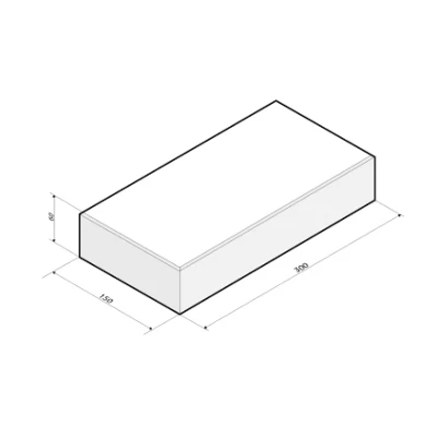 Afbeelding van Tegel 30x15x6 cm wit komo