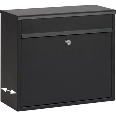 Afbeelding van Practo Garden Brievenbus Calgary Gelakt staal Extra diep Zwart 31x36x15 cm