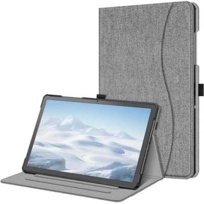 Afbeelding van Fintie Samsung Galaxy Tab A9 Plus 11 inch 2023 hoes, multi hoek beschermhoes met documentenvak en automatische slaap /waakfunctie voor tablet A9+, SM X210/X216/X218, grijs