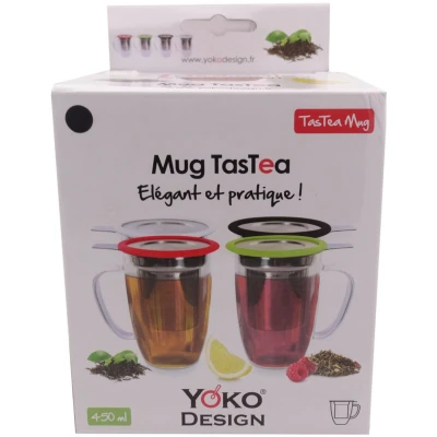 Afbeelding van Yoko theemok theeglas met filter zwart 450ml