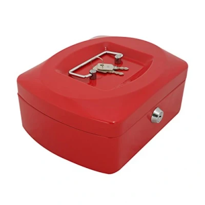 Afbeelding van Geldkistje Alco 205x160x85mm staal rood