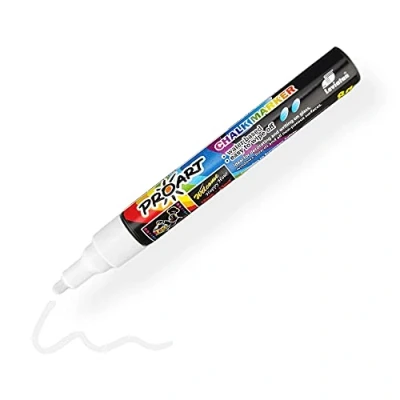 Afbeelding van LEVIATAN krijtstift Raamkrijtstiften Vloeibare Wasbare bordstift Glazen pen Ronde punt 2 3 mm wit, 1 stuk (1 stuk)