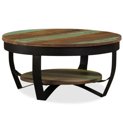 Afbeelding van Salontafel 65x32 cm massief gerecycled hout
