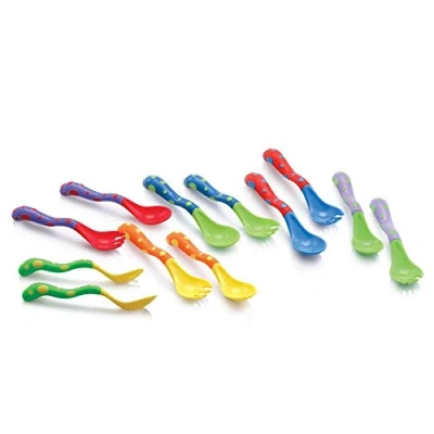 Afbeelding van Nûby Bestekset decoratief bestek 1 vork + lepel 12 maanden (willekeurige kleur)