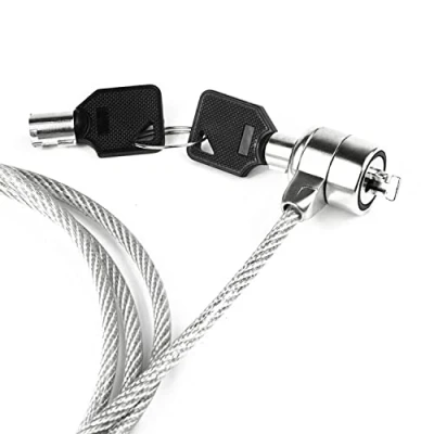 Afbeelding van Cable Technologies Veiligheidskabel van staal, 110 cm, voor laptop met KENSINGTON veiligheidsslot, sleutelsluiting, 2 sleutels, beschermblok, hoogwaardige pvc coating