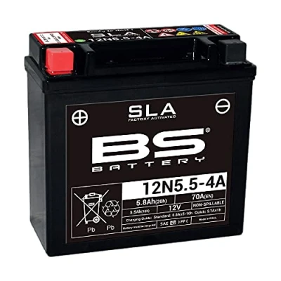 Afbeelding van BS battery 300841 12 N5,5 4 A AGM SLA Motorfiets, zwart