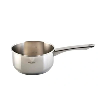 Afbeelding van Wecook! Steelpan 18 cm, kleine inductiepan 2,1 l, roestvrij staal, stapelbaar, voor porties, eenvoudig huishouden